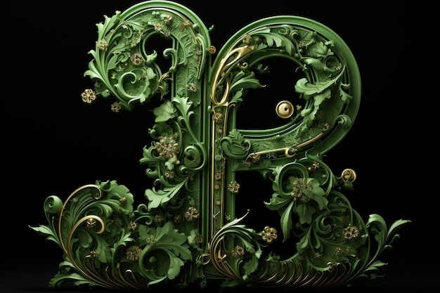 La typographie de St. Patrick avec un fond vert