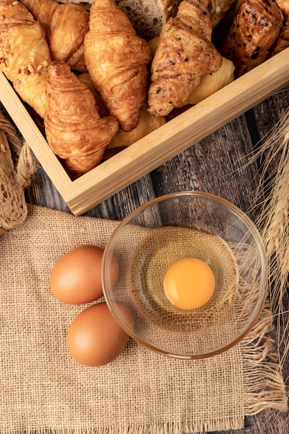 Œufs pour boulangerie sur le sac