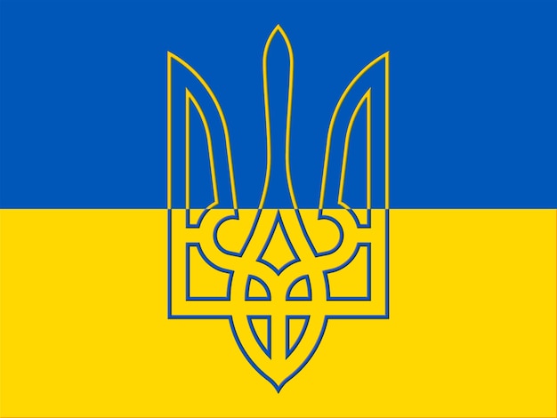 Photo de l'ukraine avec amour sur le fond du drapeau de l'état