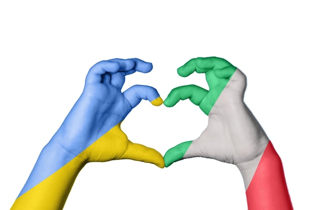 L'Ukraine Cœur Geste de la main pour faire un cœur