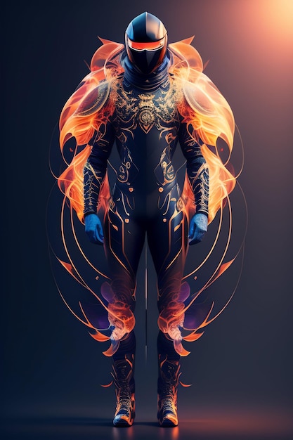 Ultra hd ninja full body art génératif futur 8k