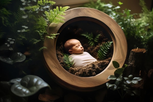 Ultrason du bébé sur fond de bois