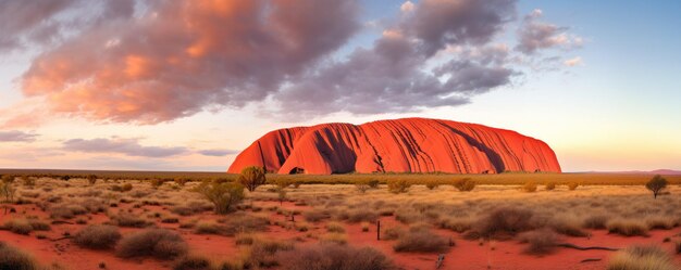 Uluru Ayers roche avant le coucher du soleil en Australie Illustration Generative ai
