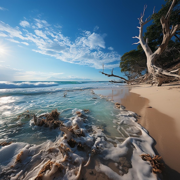 une_belle_photographie_de_paysage_sur_une_plage_de_cancún