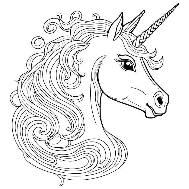 Unicorne à colorier pour les enfants Un dessin