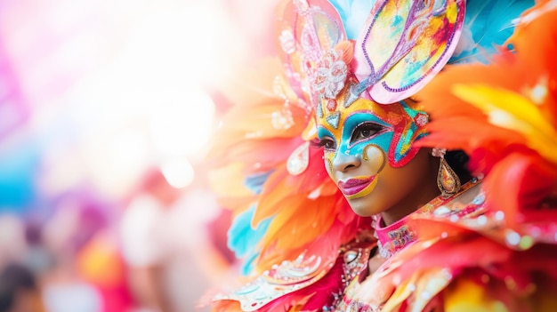 Uniforme de carnaval en gros plan Costume de carnaval coloré