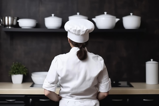 Uniforme de cuisine chef femme Générer Ai