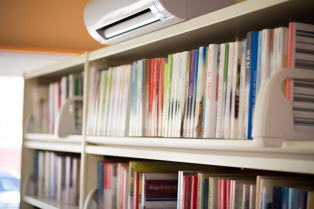 Unité de climatisation dans une bibliothèque pour maintenir un environnement d'étude propice