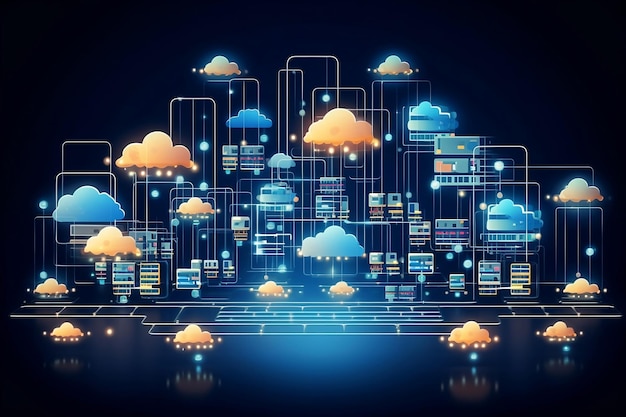 Unité de stockage du système de serveur de cloud computing Système de réseau Système de simulation informatique