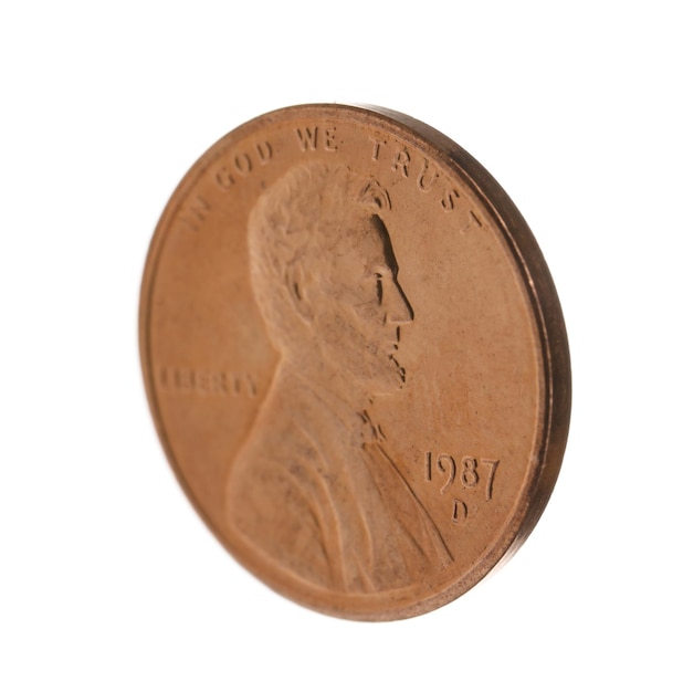 United States one cent coin sur fond blanc