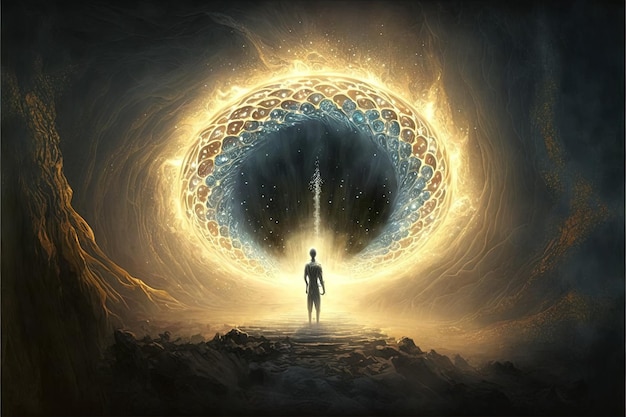 Univers cosmos Méditation contexte chakras prana l'esprit de Dieu et la spiritualité Generative AI