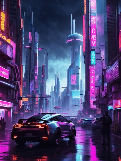 Photo univers cyberpunk