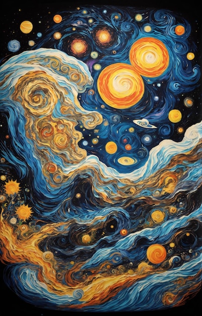 l'univers par personne acrylique sur toile
