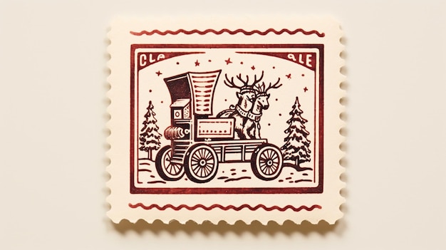 Photo <unk> timbre de caoutchouc postal de noël livraison au pôle nord <unk>