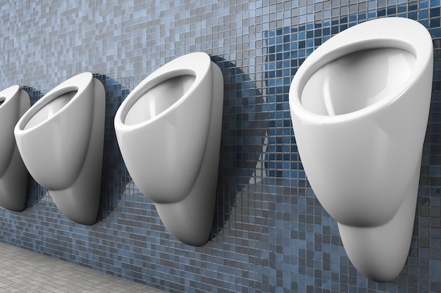 Urinoirs dans les toilettes publiques des hommes Gros plan