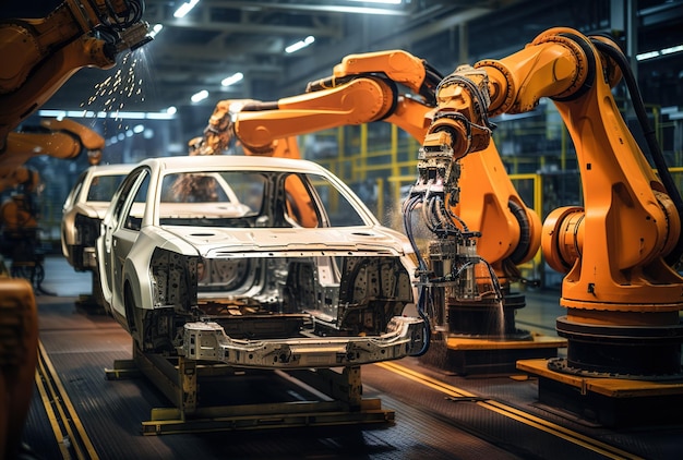 une usine automobile moderne assemblage de voitures sur des équipements modernes une chaîne de montage automatisée pour
