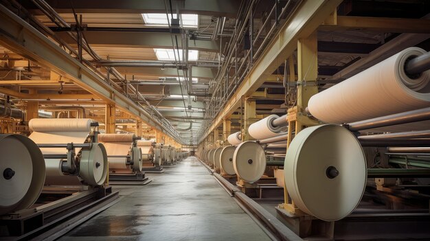 L'usine est une énorme usine de papier.