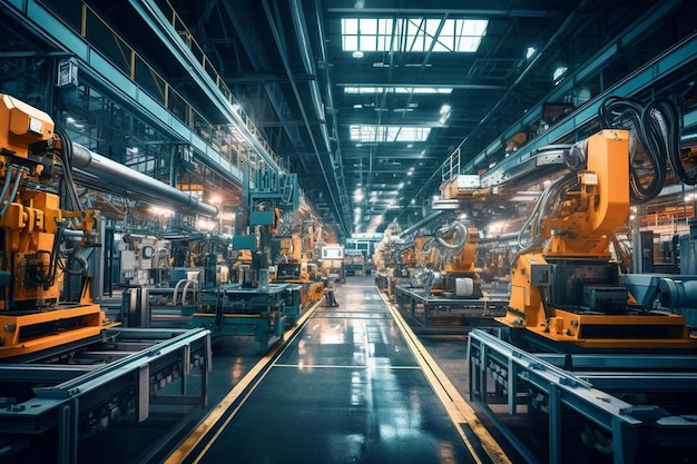 une usine avec une grande machine au milieu