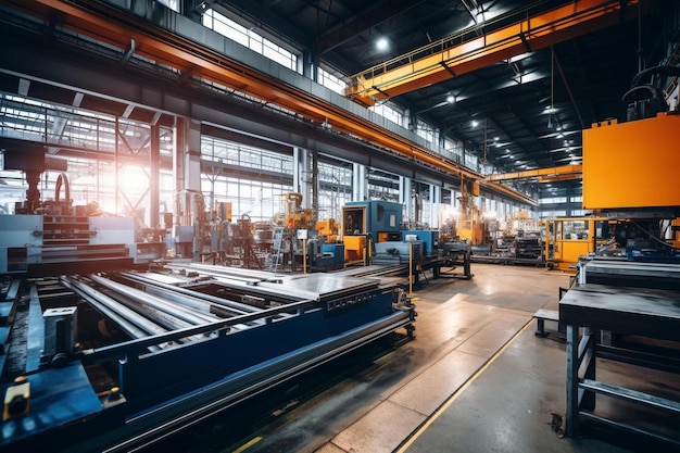 une usine avec une grande machine industrielle à l'intérieur