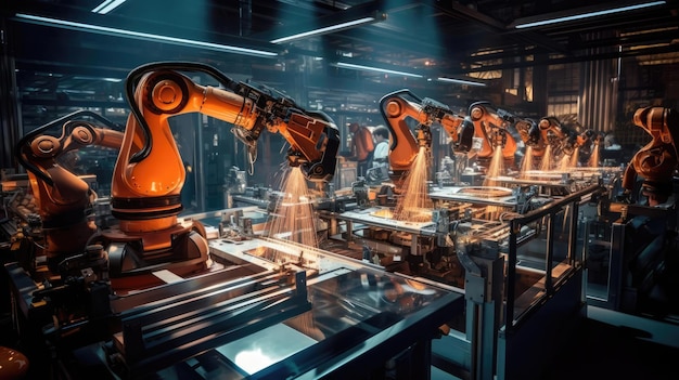 Usine de haute technologie avec robots