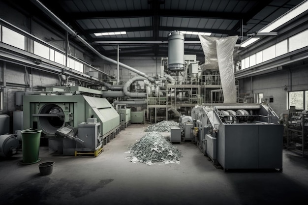 Une usine où les recyclables triés sont transformés en nouveaux produits
