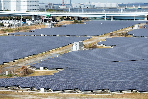 Photo usine de panneaux solaires