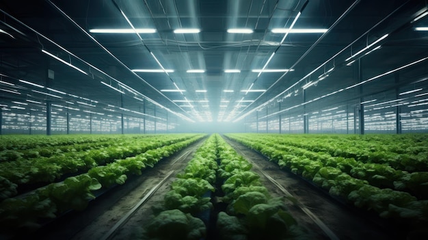 usine de plantes végétales dans l'entrepôt de l'espace d'exposition