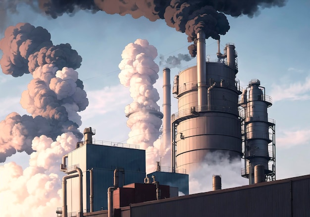 Usine polluant le concept d'écologie de l'environnement