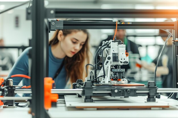 Une usine de prototypes d'impression 3D, des imprimantes 3D avancées, des logiciels de conception et du stockage de matériaux.