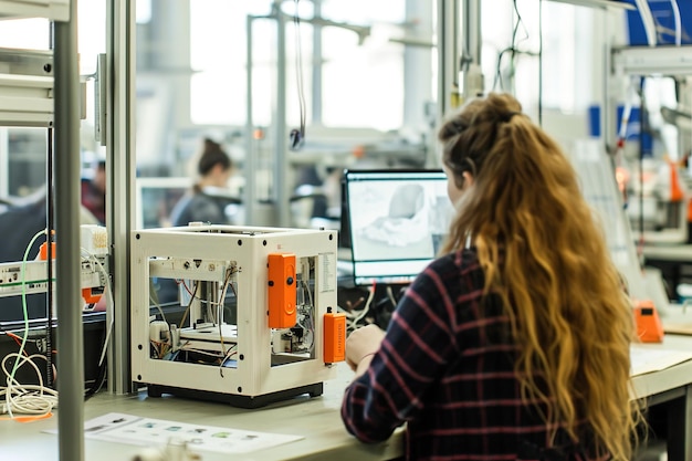 Une usine de prototypes d'impression 3D, d'imprimantes 3D avancées, de logiciels de conception et de stockage de matériaux.