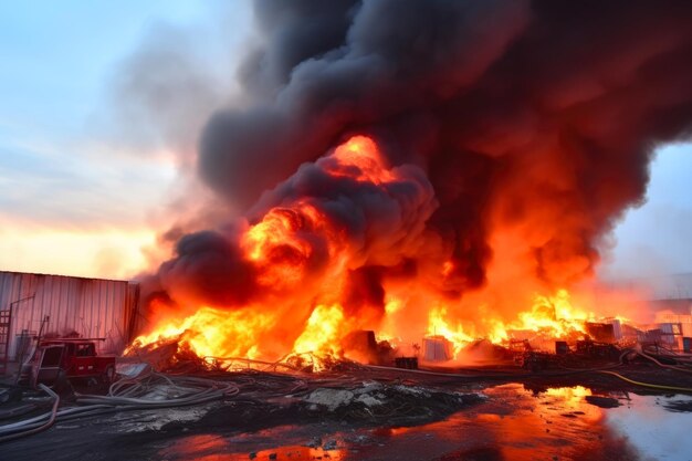 L'usine de scènes apocalyptiques en flammes