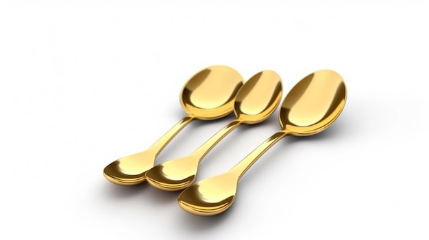 Utensile de spatule dorée fond blanc réaliste art généré par Ai