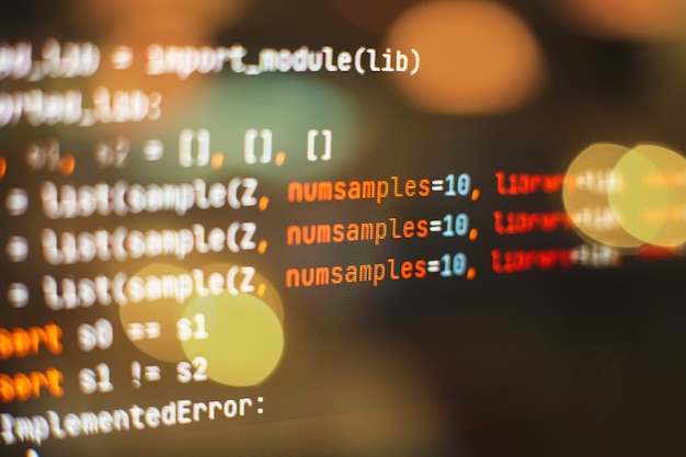 Photo utilisation de css, javascript et html. surveiller le gros plan du code source de la fonction. contexte abstrait de la technologie informatique. code source du logiciel.