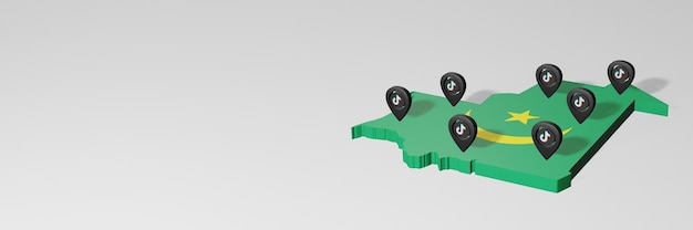 Utilisation des médias sociaux et de Tik Tok en Mauritanie pour des infographies en rendu 3D