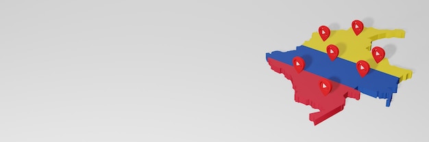 Utilisation des médias sociaux et de Youtube en Colombie pour des infographies en rendu 3D