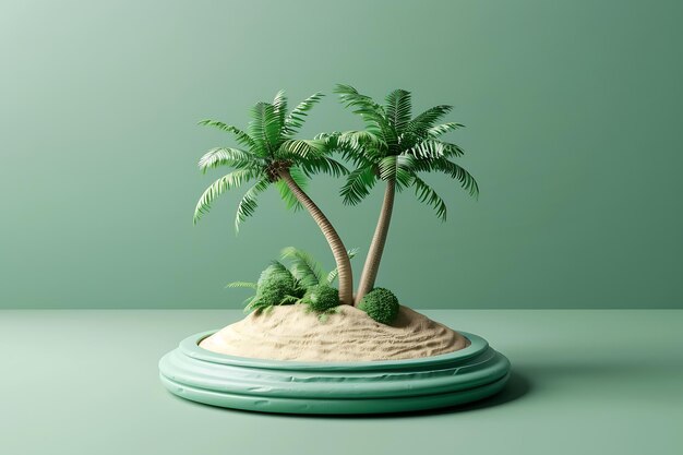 Photo des vacances d'été design réaliste 3d palmier tropical