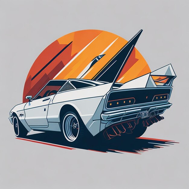 Vacances D'été Avec Voiture Tshirt Design Art Numérique Généré Par L'ai Photo Gratuite