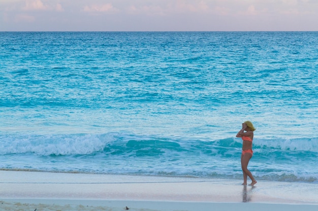 Vacances sur la plage de la mer des Caraïbes.