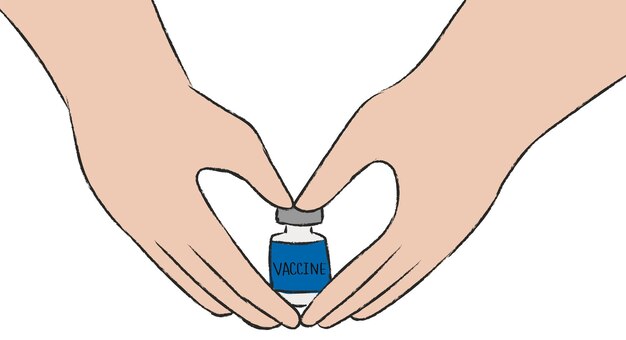 Vaccination png dessiné à la main grand concept pharmaceutique