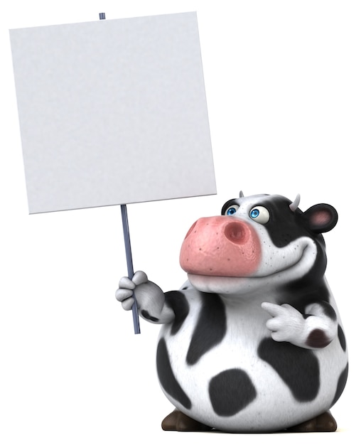 Vache amusante - Illustration 3D