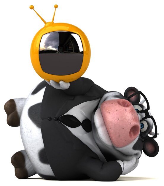 Vache amusante - Illustration 3D