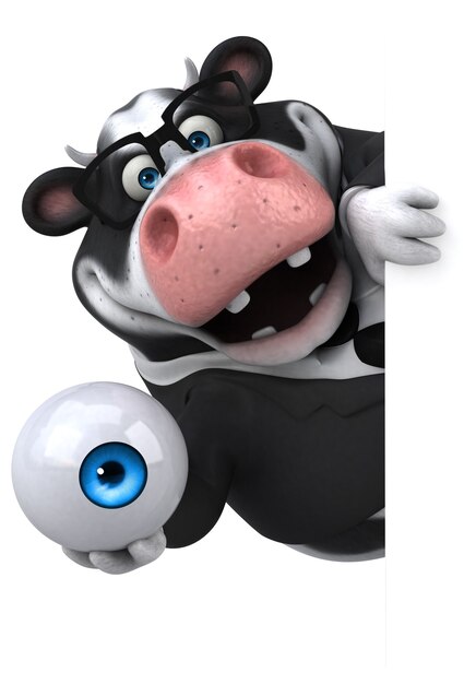 Vache amusante - Illustration 3D