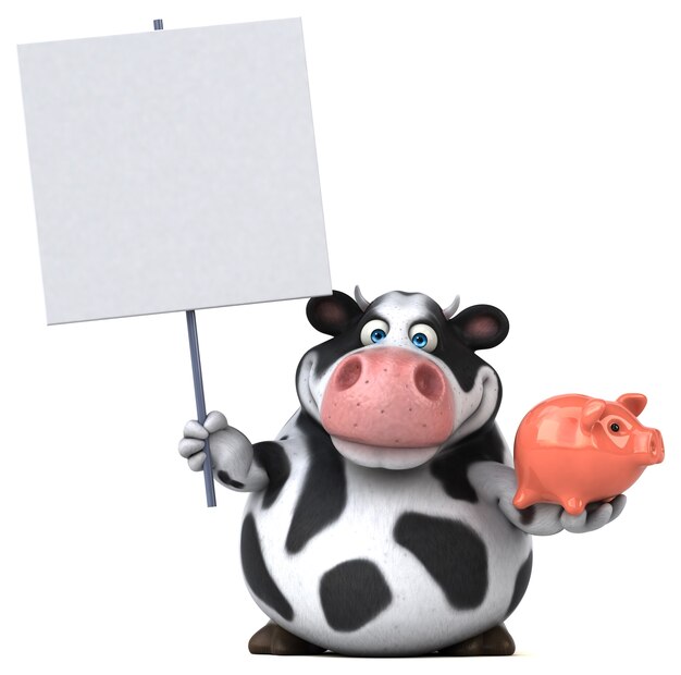 Vache amusante - Illustration 3D