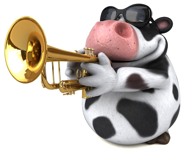 Vache amusante - Illustration 3D