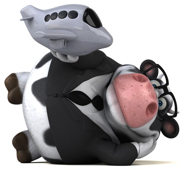 Vache amusante - Illustration 3D