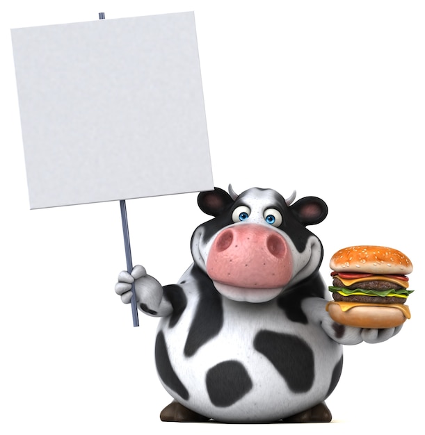 Vache amusante - Illustration 3D