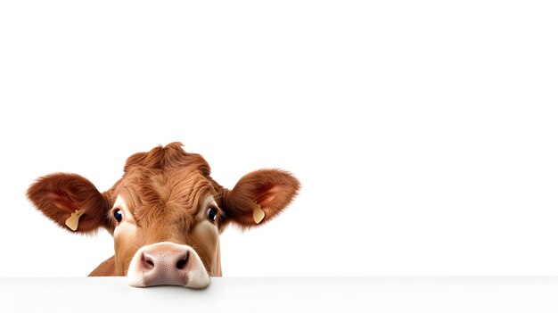 Photo une vache curieuse avec des yeux d'âme