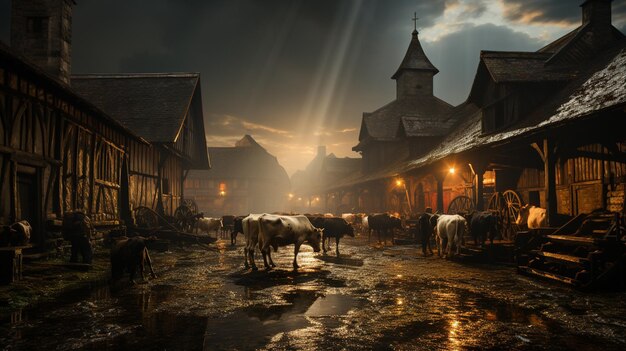 La vache dans le paysage rural