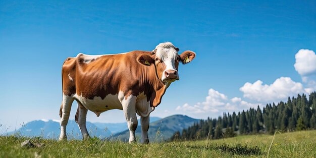 Photo vache dans un pré ia générative