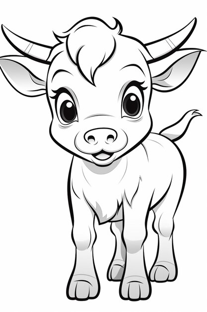 une vache de dessin animé avec de grands yeux et un grand nez